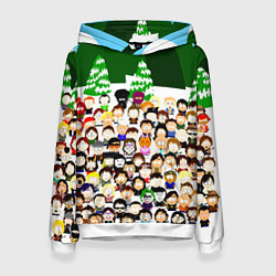Толстовка-худи женская Южный Парк South Park, цвет: 3D-белый