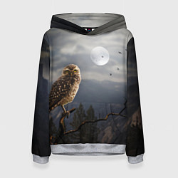 Толстовка-худи женская Сова, цвет: 3D-меланж