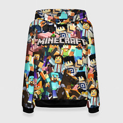 Толстовка-худи женская MINECRAFT, цвет: 3D-черный