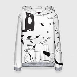 Толстовка-худи женская Кис-Кис, цвет: 3D-меланж