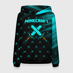 Толстовка-худи женская Minecraft, цвет: 3D-черный