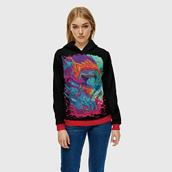 Толстовка-худи женская Hyper beast art, цвет: 3D-красный — фото 2