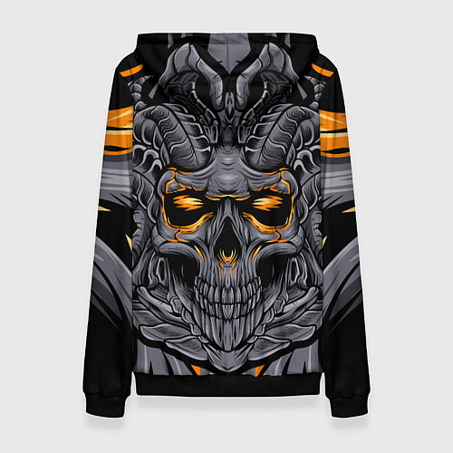 Женская толстовка Череп дьявола / 3D-Черный – фото 2
