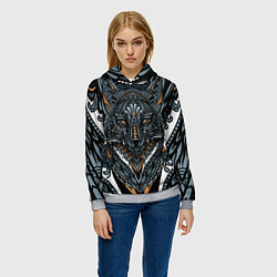 Толстовка-худи женская Рисунок лиса, цвет: 3D-меланж — фото 2