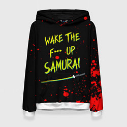 Толстовка-худи женская WAKE THE F*** UP SAMURAI, цвет: 3D-белый