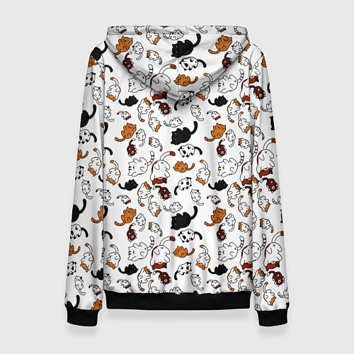 Женская толстовка Коты Паттерн / 3D-Черный – фото 2