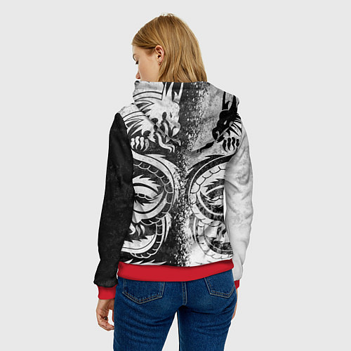 Женская толстовка ДРАКОНЫ DRAGONS / 3D-Красный – фото 4