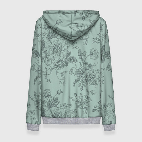 Женская толстовка Пионы и розы / 3D-Меланж – фото 2