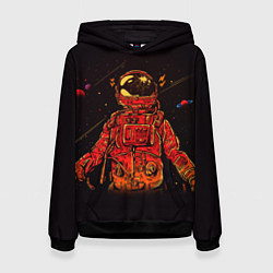Толстовка-худи женская Отчаянный Космонавт, цвет: 3D-черный