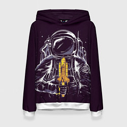 Толстовка-худи женская Лакомство Космонавта, цвет: 3D-белый