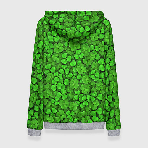 Женская толстовка Зелёный клевер / 3D-Меланж – фото 2