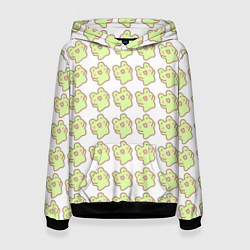 Толстовка-худи женская Счастливые лягушки, цвет: 3D-черный