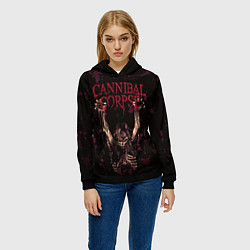 Толстовка-худи женская Cannibal Corpse Skeleton, цвет: 3D-черный — фото 2
