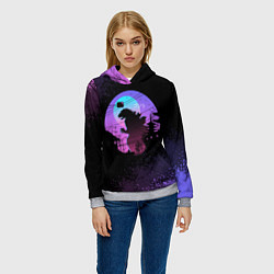 Толстовка-худи женская GODZILLA ГОДЗИЛЛА, цвет: 3D-меланж — фото 2