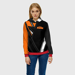 Толстовка-худи женская KTM КТМ, цвет: 3D-красный — фото 2