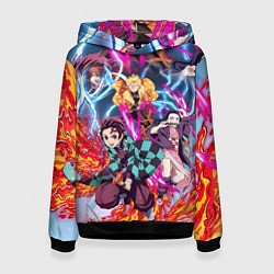 Толстовка-худи женская КЛИНОК РАССЕКАЮЩИЙ ДЕМОНОВ, цвет: 3D-черный