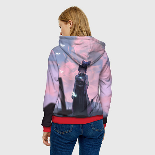 Женская толстовка КЛИНОК РАССЕКАЮЩИЙ ДЕМОНОВ / 3D-Красный – фото 4