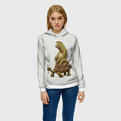 Толстовка-худи женская Тише едешь А впрочем, цвет: 3D-белый — фото 2