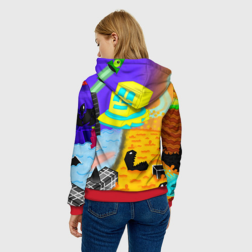 Женская толстовка Geometry Dash: RobTop Z / 3D-Красный – фото 4