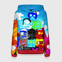 Толстовка-худи женская Geometry Dash, цвет: 3D-красный