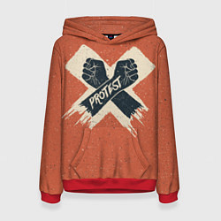 Толстовка-худи женская Protest, цвет: 3D-красный