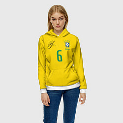 Толстовка-худи женская Р Карлос футболка сборной, цвет: 3D-белый — фото 2