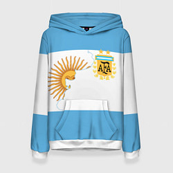 Толстовка-худи женская Сборная Аргентины, цвет: 3D-белый