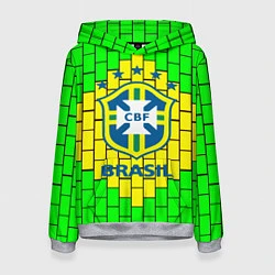 Толстовка-худи женская Сборная Бразилии, цвет: 3D-меланж