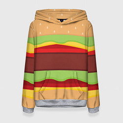 Толстовка-худи женская Бутерброд, цвет: 3D-меланж