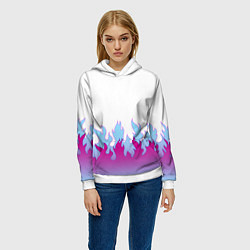 Толстовка-худи женская ПЛАМЯ 1 0, цвет: 3D-белый — фото 2