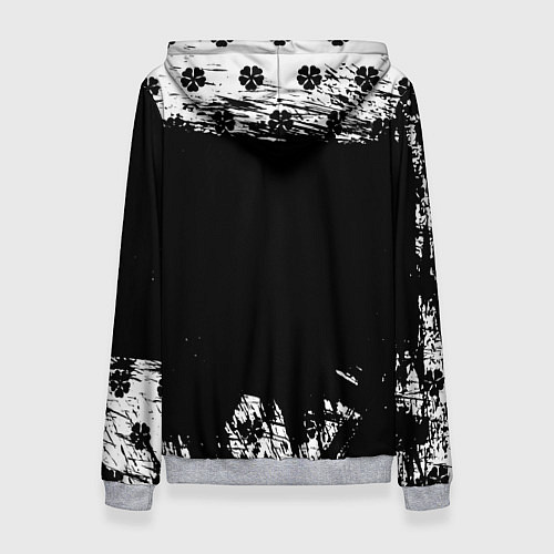 Женская толстовка Чёрный клевер череп демона / 3D-Меланж – фото 2