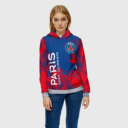 Толстовка-худи женская ФК ПСЖ PARIS SAINT GERMAIN, цвет: 3D-меланж — фото 2