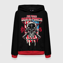 Толстовка-худи женская 5FDP Five Finger Death Punch, цвет: 3D-красный