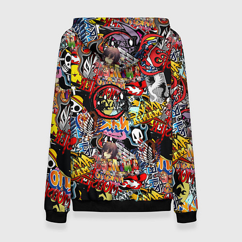 Женская толстовка Логотипы Аниме Мультиков / 3D-Черный – фото 2