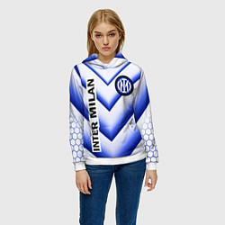 Толстовка-худи женская ИНТЕР МИЛАН INTER MILAN, цвет: 3D-белый — фото 2