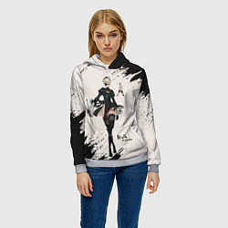 Толстовка-худи женская Ниэр Nier Automata Z, цвет: 3D-меланж — фото 2