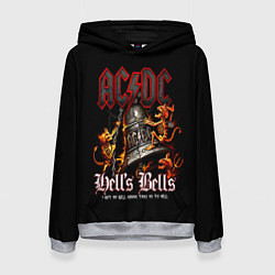 Толстовка-худи женская ACDC Hells Bells, цвет: 3D-меланж