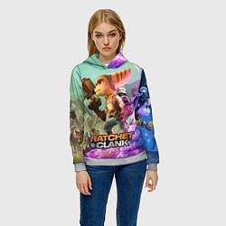 Толстовка-худи женская Ratchet & Clank: Rift Apart, цвет: 3D-меланж — фото 2