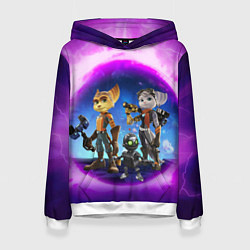 Толстовка-худи женская Ratchet & Clank 2 Rift Apart, цвет: 3D-белый