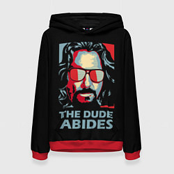 Толстовка-худи женская The Dude Abides Лебовски, цвет: 3D-красный