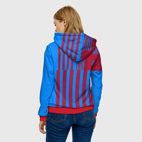 Женская толстовка Домашняя форма ФК «Барселона» / 3D-Красный – фото 4