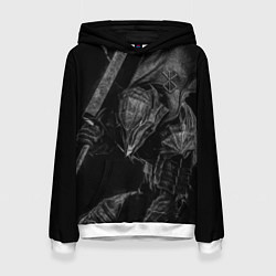 Толстовка-худи женская БЕРСЕРК черно - белый, цвет: 3D-белый
