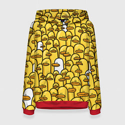 Толстовка-худи женская Утки, цвет: 3D-красный