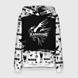 Толстовка-худи женская Старшая школа Карасуно, цвет: 3D-белый