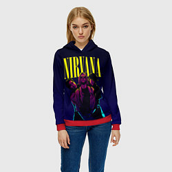 Толстовка-худи женская Nirvana Neon, цвет: 3D-красный — фото 2