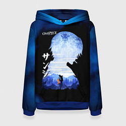 Толстовка-худи женская Винсмок Санджи One Piece, цвет: 3D-синий