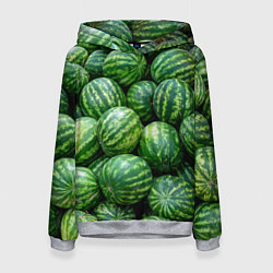 Толстовка-худи женская Арбузы, цвет: 3D-меланж