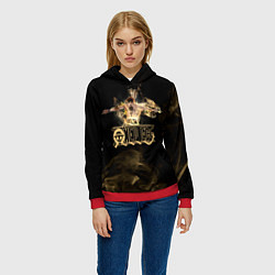 Толстовка-худи женская Портгас Д Эйс One Piece, цвет: 3D-красный — фото 2