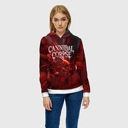 Толстовка-худи женская Blood Cannibal Corpse Труп Каннибала Z, цвет: 3D-белый — фото 2