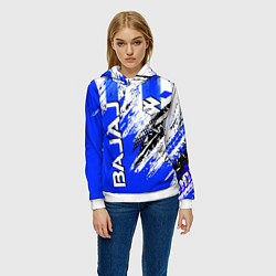 Толстовка-худи женская BAJAJ БАДЖАДЖ МОТОСПОРТ, цвет: 3D-белый — фото 2